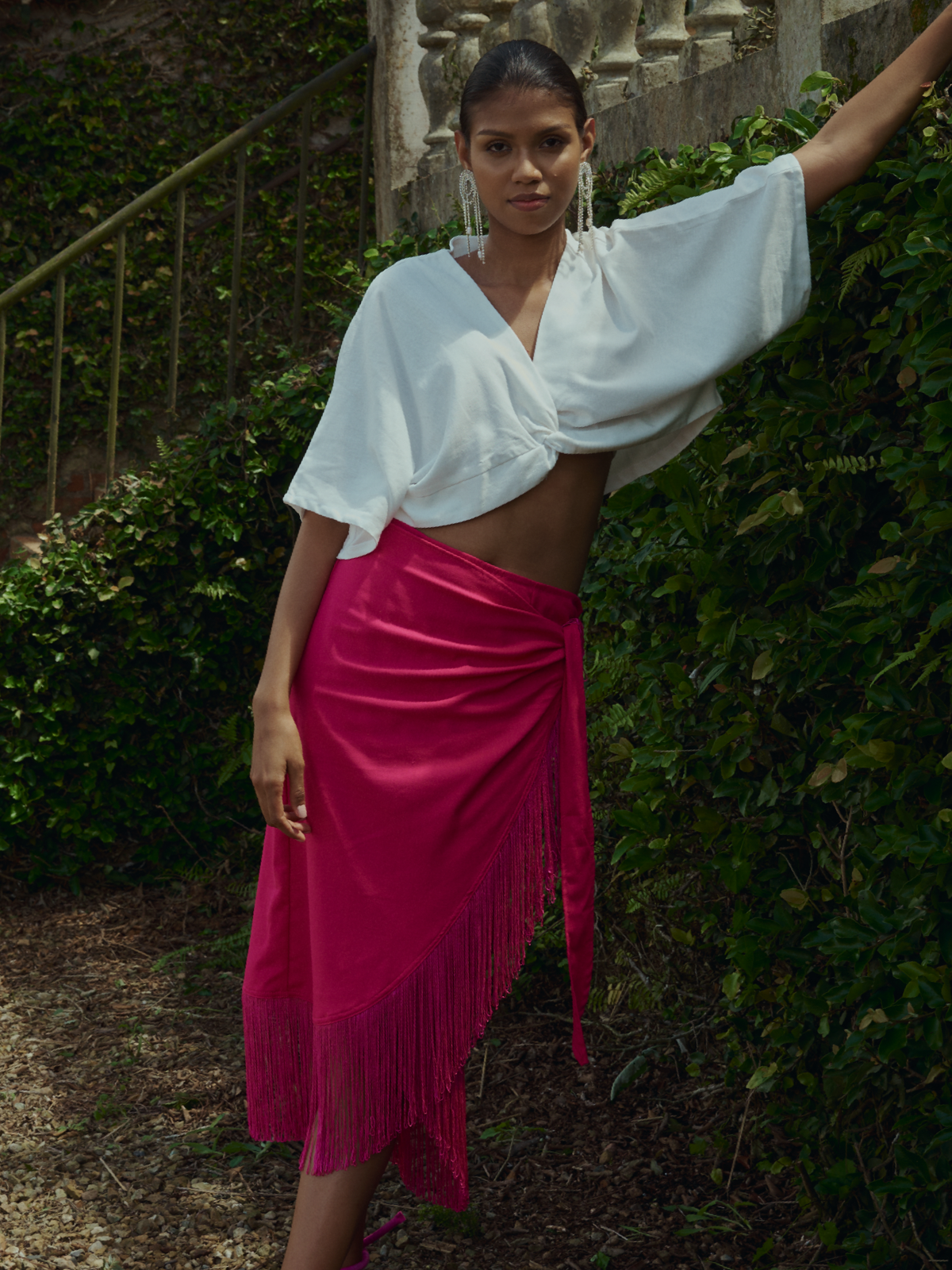RIO SKIRT FUCSIA MIDI
