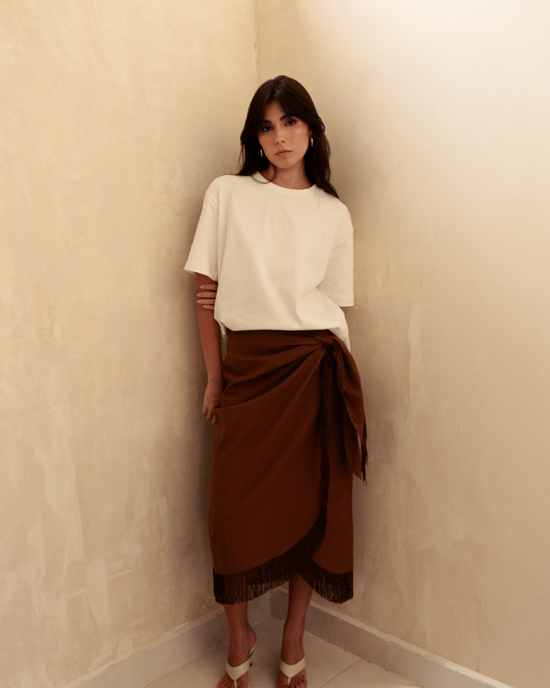 RIO SKIRT COCOA MIDI