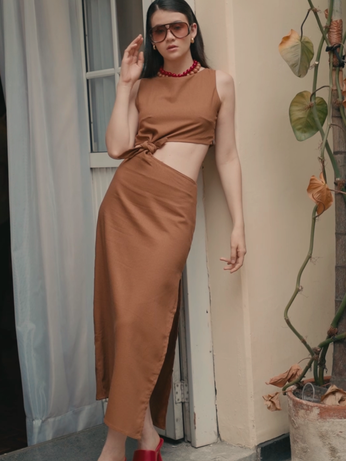 DUO DRESS COCOA